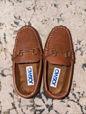 Josmo Men's Tan Brown Moccasin Loafers with Gold Bit